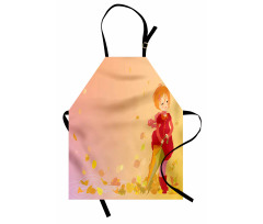 Smiling Girl Autumn Fall Apron