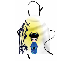 Kokeshi Doll Bamboo Tree Apron