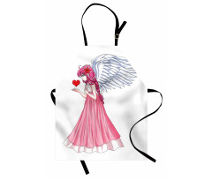 Angel Holding a Red Heart Apron