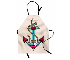 Nautical Rope and Hearts Apron