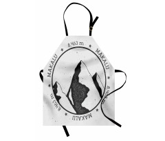 Greyscale Mountain Design Apron