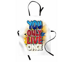 Cartoon Style Life Message Apron