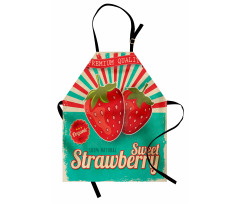 Retro Poster Strawberries Apron