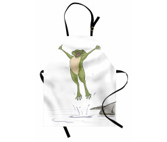 Happy Jumping Toad Humor Apron