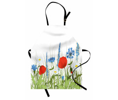 Bloomed Poppy Flowers Apron