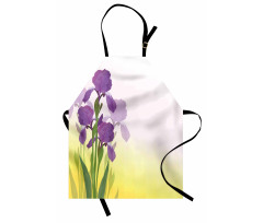 Iris Flowers Leaves Apron