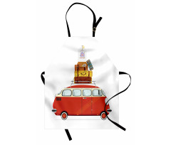 Cartoon Retro Minivan Apron