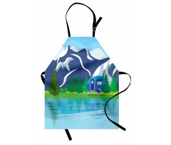 Cartoon Lake Landscape Apron