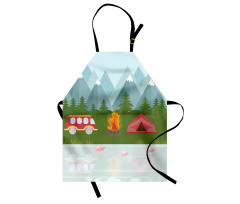 Cartoon Caravan Tent Apron