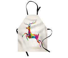 Colorful Fractal Deer Apron