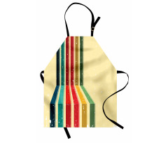 Vintage Colorful Strips Apron