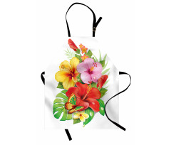 Colorful Hibiscus Blooming Apron
