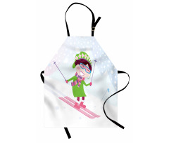 Skiing Girl Snow Apron