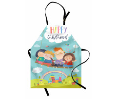 Happy Kids on a Swing Apron