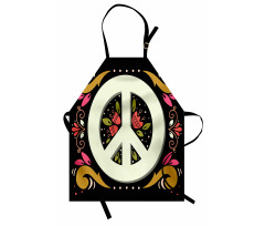 Peace Sign with Flowers Apron
