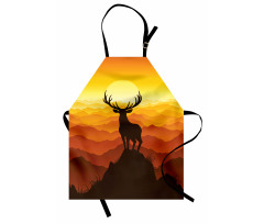 Deer Sunset Mountains Apron