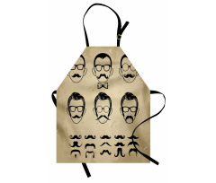 Male Face Moustache Hair Apron