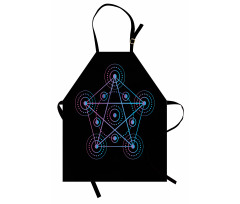 Geometrik Mutfak Önlüğü Kutsal Görünümlü Yıldız Figürlü Pentagram