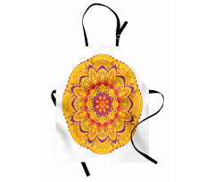 Mandala Mutfak Önlüğü Çiçek Temalı Mistik Elementlerden Şekil