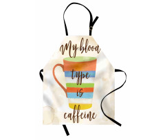 Caffeine Words Retro Mug Apron