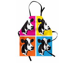 Pop Art Cow Heads Image Apron