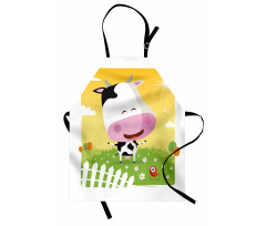 Happy Cartoon Cow Ranch Apron