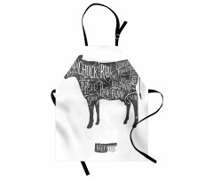 Hand-Drawn Butcher Cuts Apron