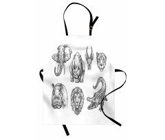 Hand-Drawn Zoo Animals Apron