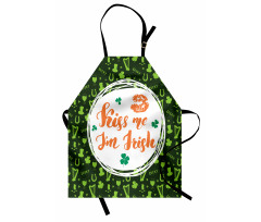 Kiss Me Im Irish Clovers Apron