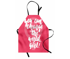 Feminizm Mutfak Önlüğü Sen Dünyayı Değiştirebilirsin Kız Yazılı