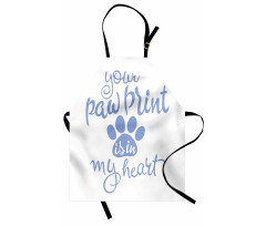 Paw Print is in My Heart Apron