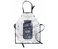 Vintage Doodle Curl Star Apron