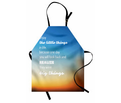 Slogan on Blurry Backdrop Apron