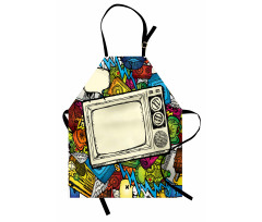 90s Theme Retro Style Apron