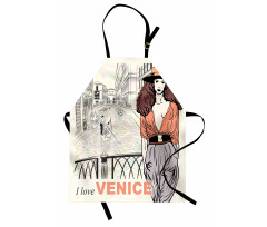 Fashion Girl Canal Italy Apron