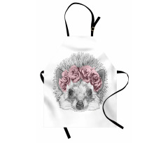 Hand Drawn Romantic Wreath Apron