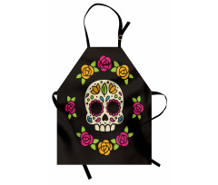 Floral Wreath Skull Apron