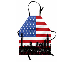 Skyline and US Flag Apron