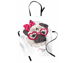 Cartoon Fashion Hipster Dog Apron