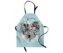 Heart Shape with Dragonflies Apron