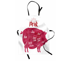 Cutting Pig Meat Diagram Apron