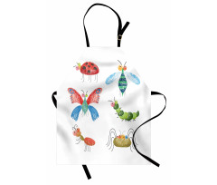 Hand Drawn Bug Pattern Apron