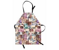 Grunge Abstract Floral Art Apron