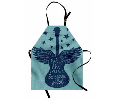 Guitar Wings Stars Words Apron