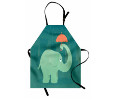 Elephant Holding Umbrella Apron