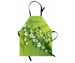 Graphic Curvy Leaves Apron