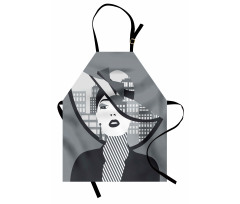 City Silhouette and Lady Art Apron