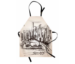 Miami Cityscape Sketch Apron