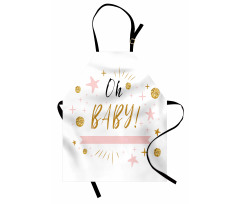 Calligraphy Stars Dots Apron