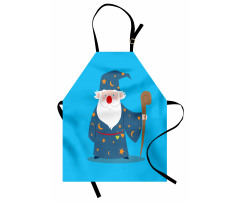 Old Man with Magic Staff Apron